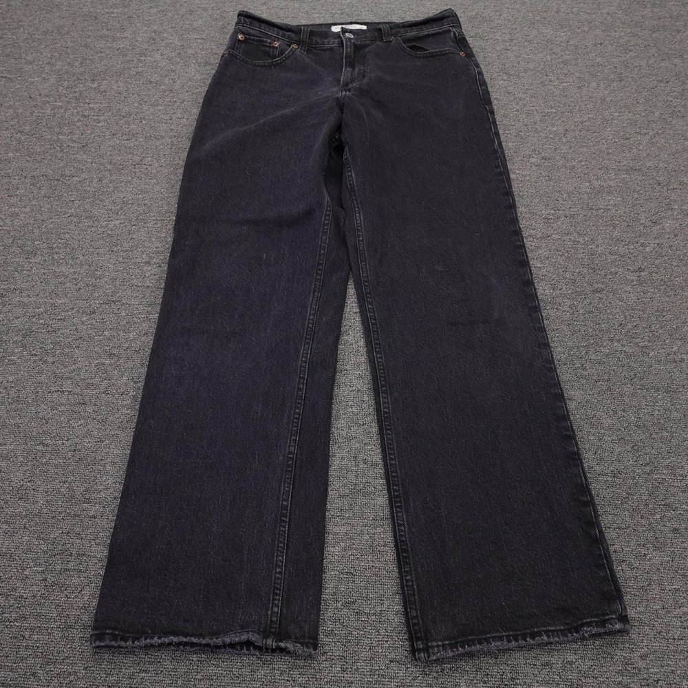Abercrombie‎ & Fitch The Baggy Jeans Womens 4R 27 Black Low Rise Wide Leg 27x30